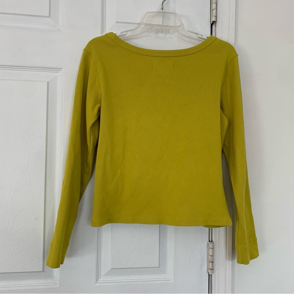 Everlane The Long-Sleeve Ribbed Scoop-Neck Tee in Key Lime S - Picture 7 of 8